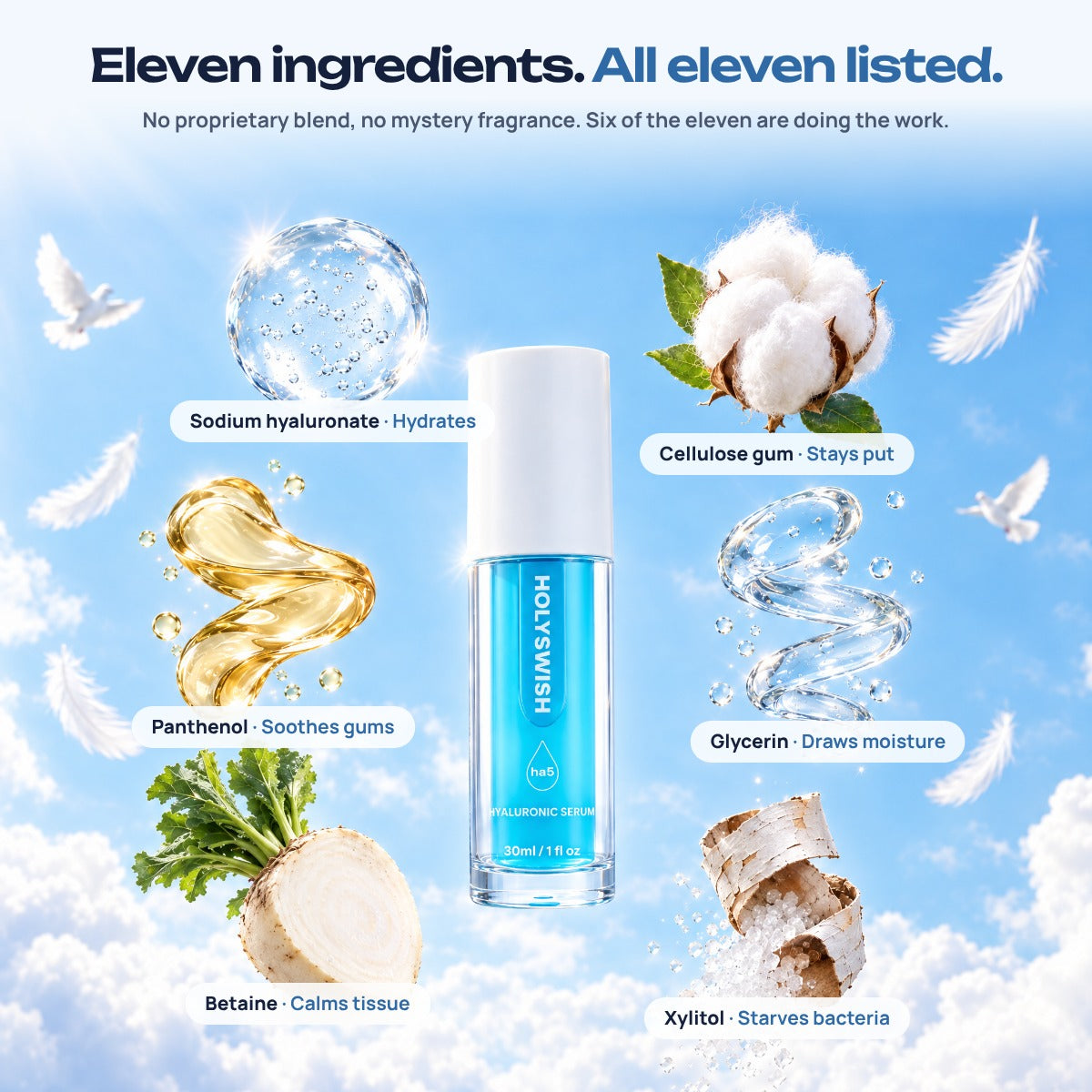 Eleven ingredients, all eleven listed