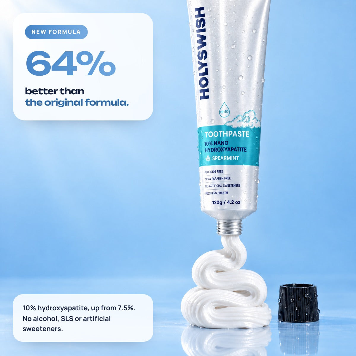New formula, 64% better: 10% nano hydroxyapatite